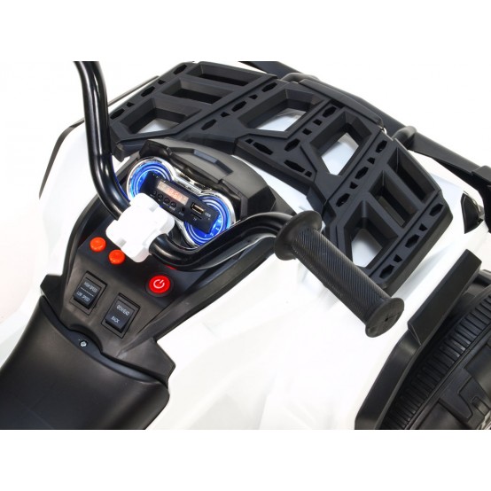 Čtyřkolka Predator se dvěma motory, FM rádio, USB, SD, MP3, LED osvětlení, BÍLÁ 